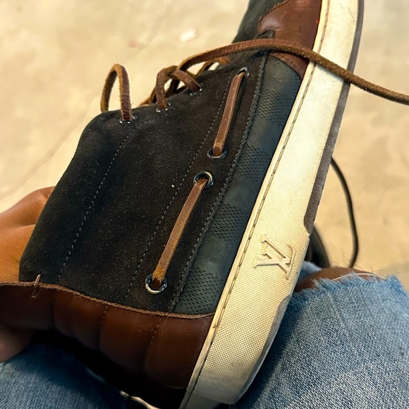 Louis Vuitton suede Damier Cutbacks - Picture 1 of 5